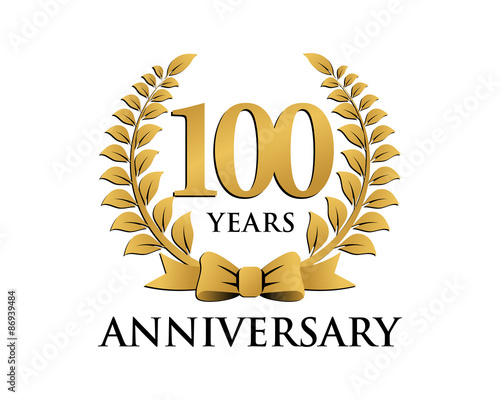 anniversary logo ribbon wreath 100