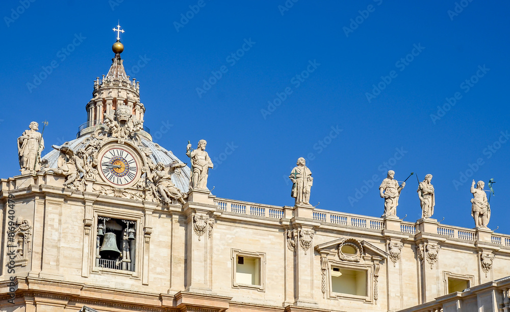 Basilica (Church) Saint Peter (San Pietro), outdoor detail.