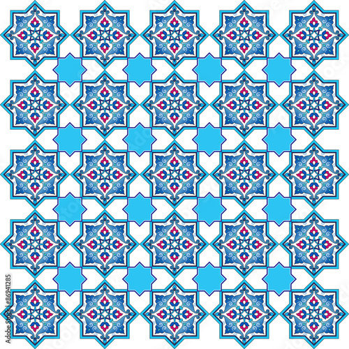 designed with shades of blue ottoman pattern series five