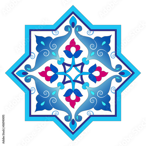 designed with shades of blue ottoman pattern series four