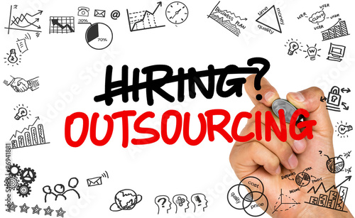 Konstfotografi hiring or outsourcing concept handwritten on whiteboard