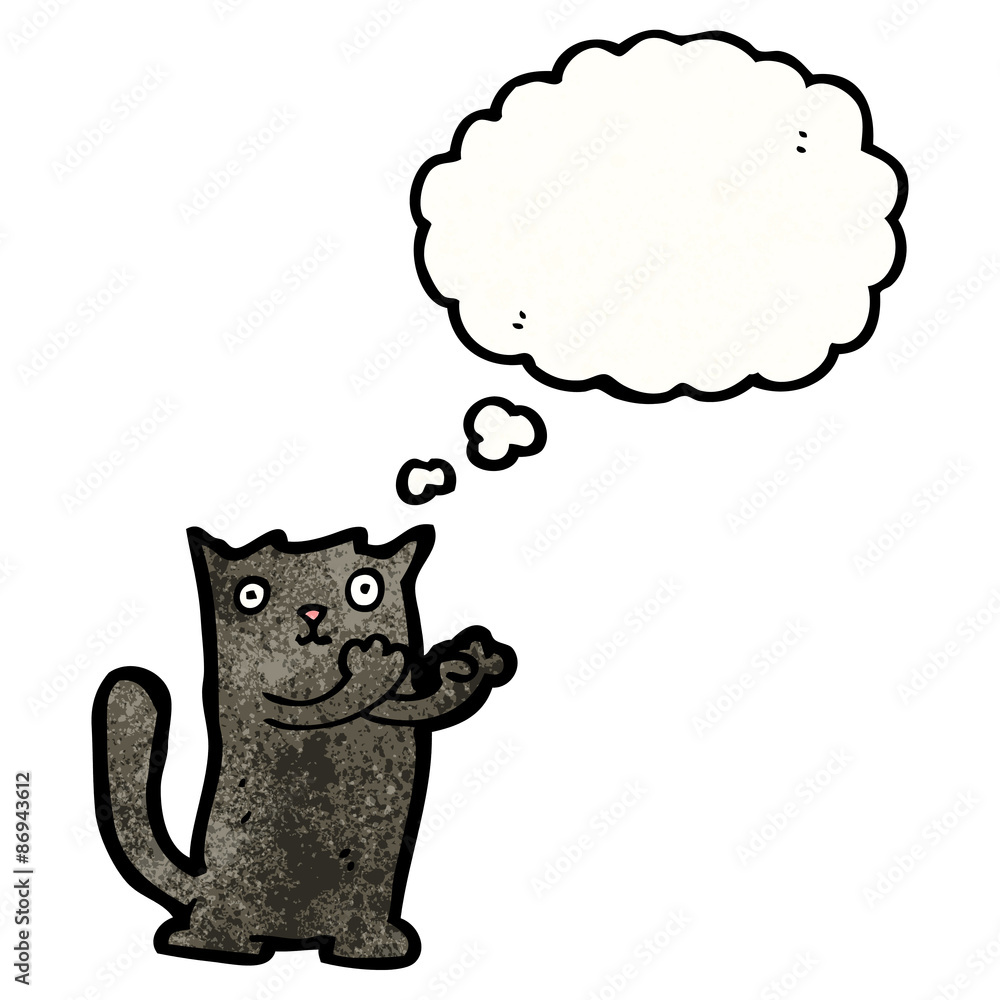 Obraz premium cute cartoon black cat