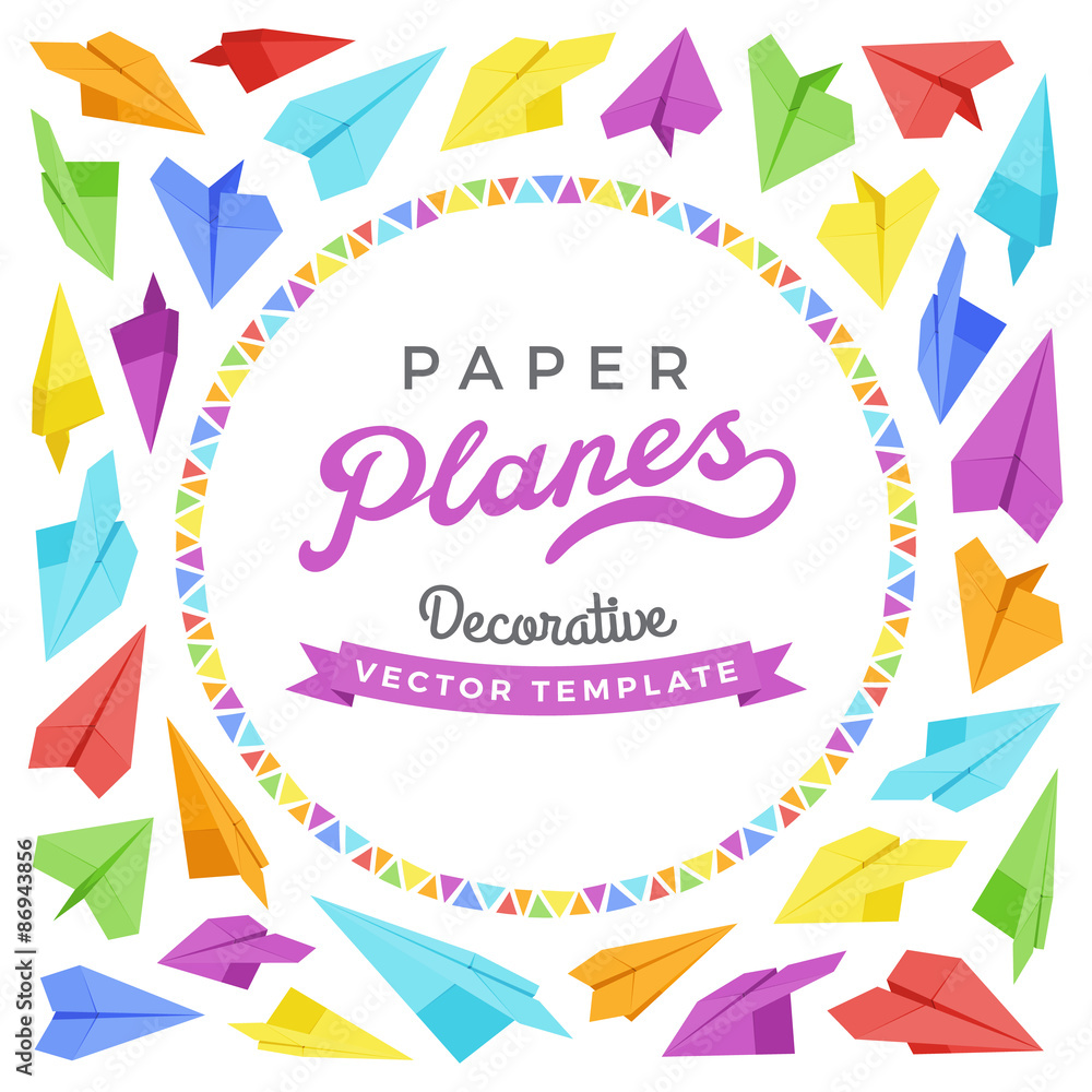 Vector decorating design made of paper planes