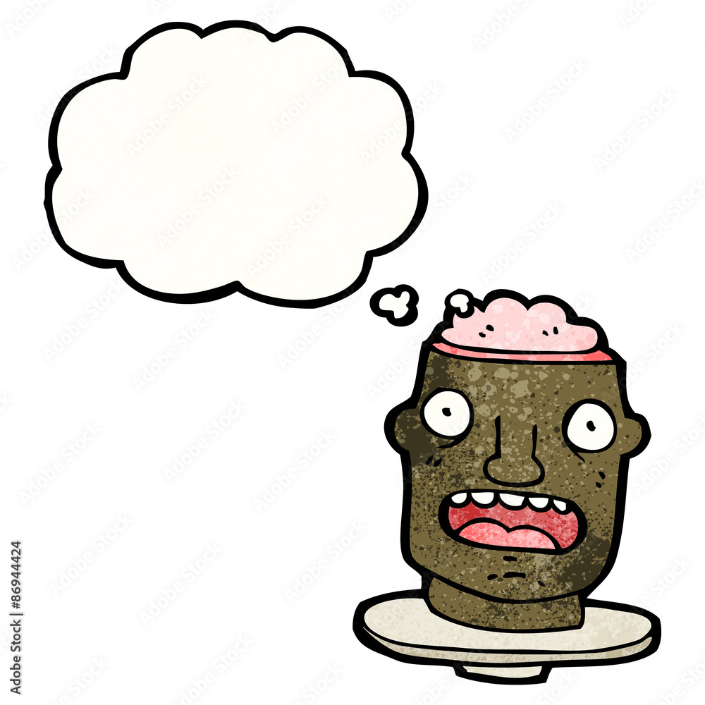 cartoon head with exposed brain cartoon head with exposed brain