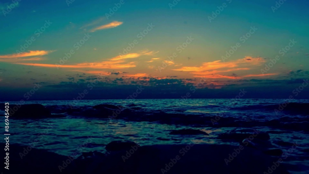Timelapse of Amazing sunset on the pebble beach. Timelapse of Amazing sunset on the pebble beach.