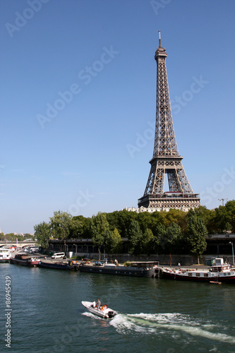 Paris: day view of eiffel tower with copy space 