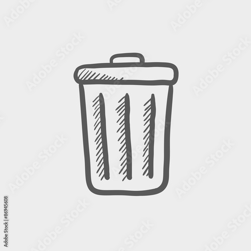 Trash can sketch icon