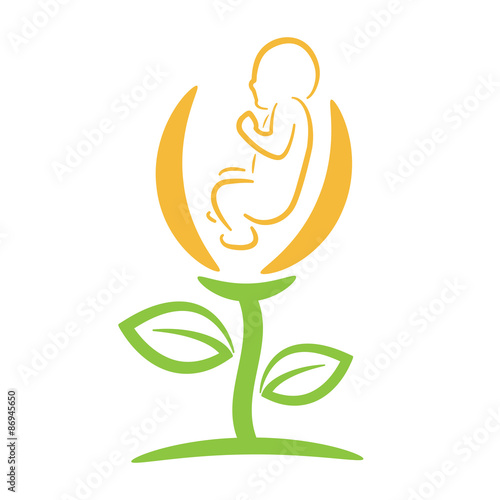 newborn child in flower