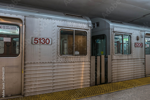 Toronto Subway. Underground TTC Toronto subway cars.