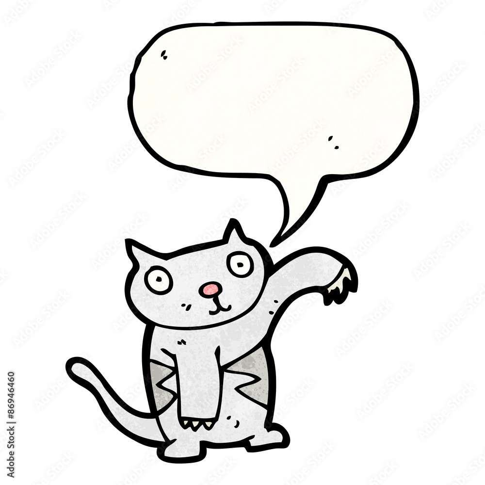cartoon cat with speech bubble cartoon cat with speech bubble
