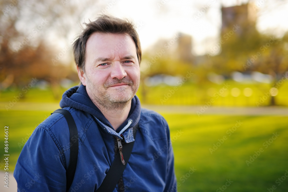 Outdoors portrait of middle age man Outdoors portrait of middle age man