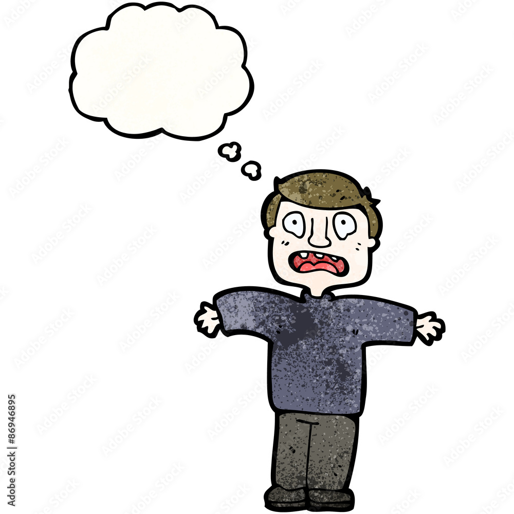 cartoon man with thought bubble cartoon man with thought bubble