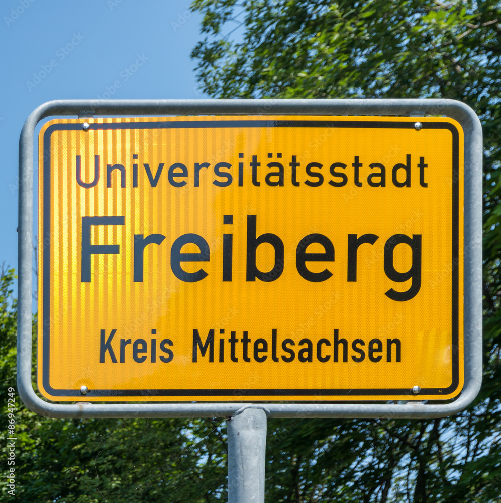 Ortseingangsschild von Freiberg