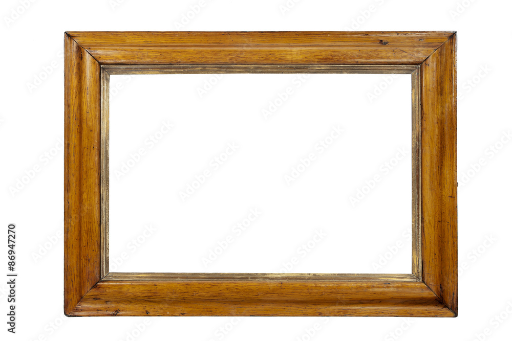 Frame rectangular wall hanging or mirror some gilding isolated w