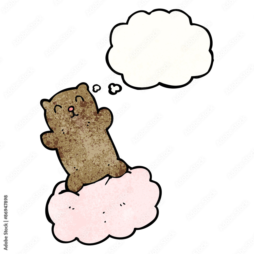 cartoon little bear on cloud cartoon little bear on cloud