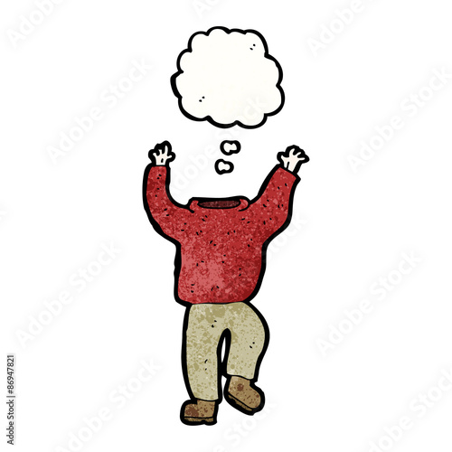 cartoon headless man