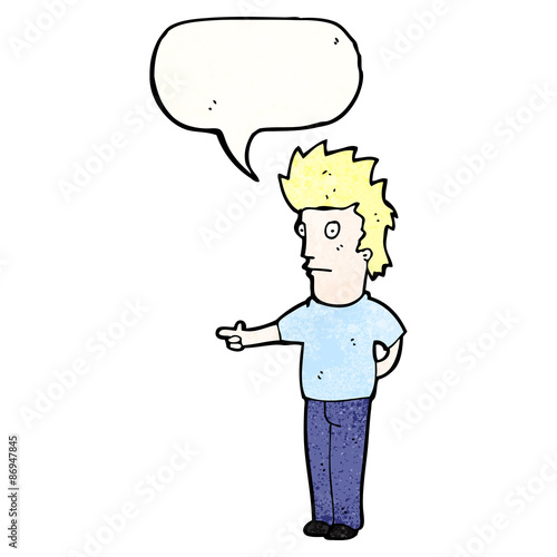 cartoon man pointing