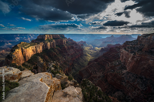 Grand Canyon North Rim Cape Royal Overlook at Sunset Wotans Thro