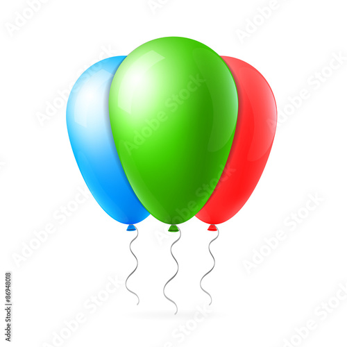 Abstract creative concept vector flight balloon with ribbon. For