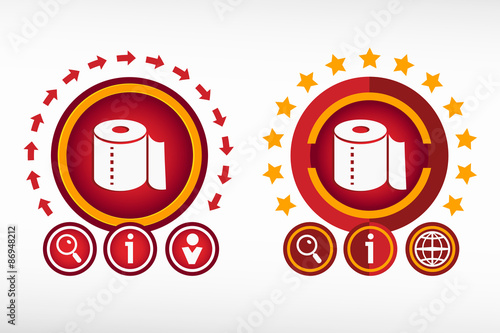 Toilet paper icon on creative background