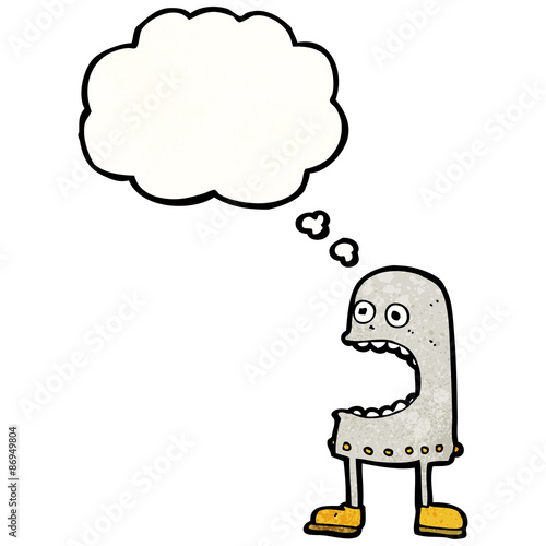 cartoon robot with thought bubble