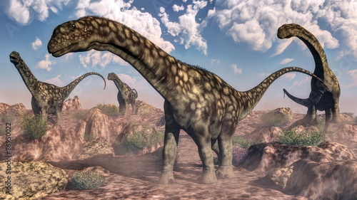 Argentinosaurus dinosaurs - 3D render