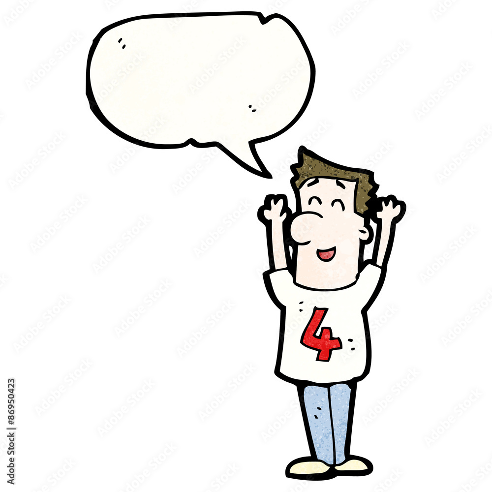 cartoon man in shirt number 4 cartoon man in shirt number 4
