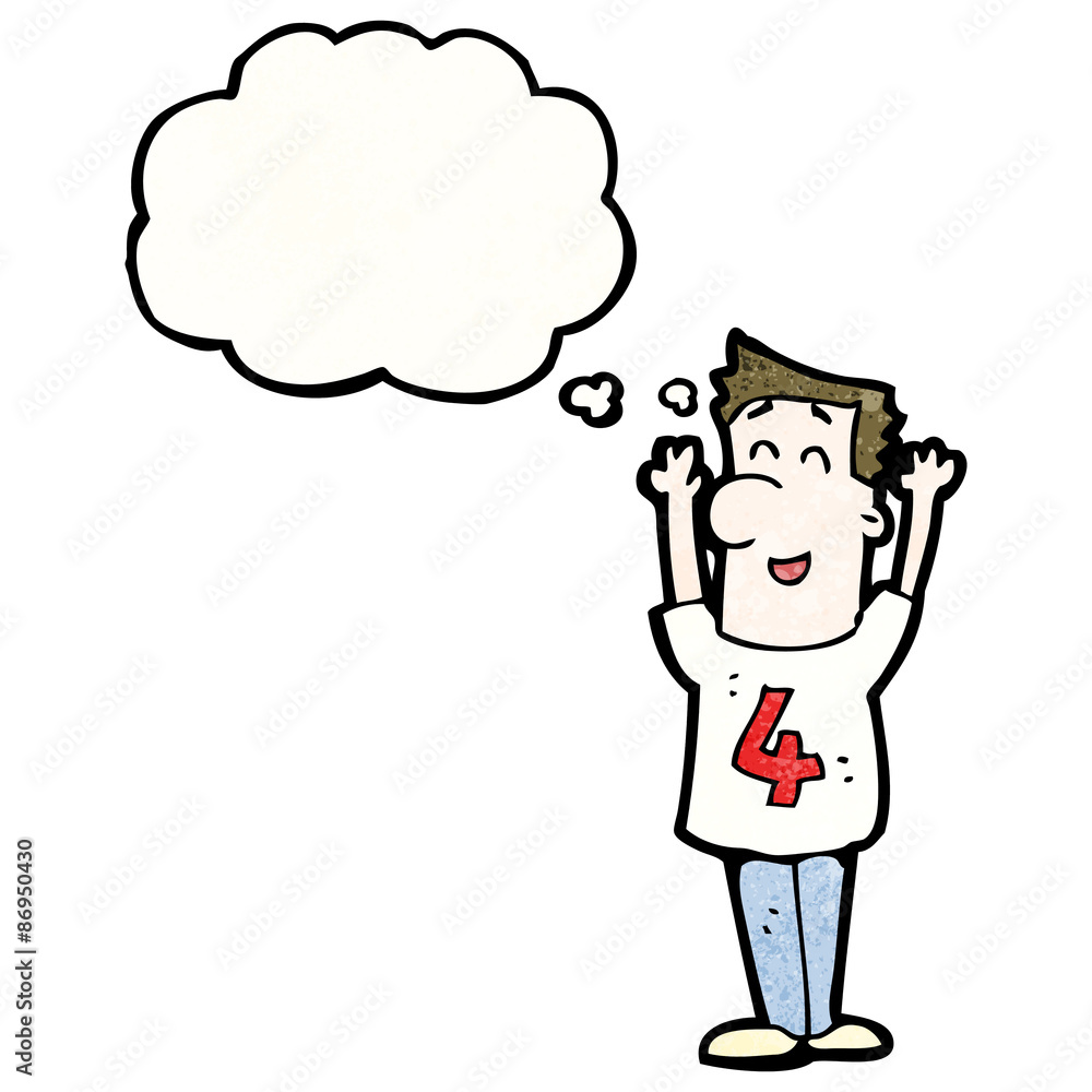 cartoon man in shirt number 4