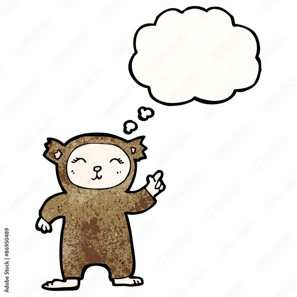 cartoon little teddy with idea bubble cartoon little teddy with idea bubble
