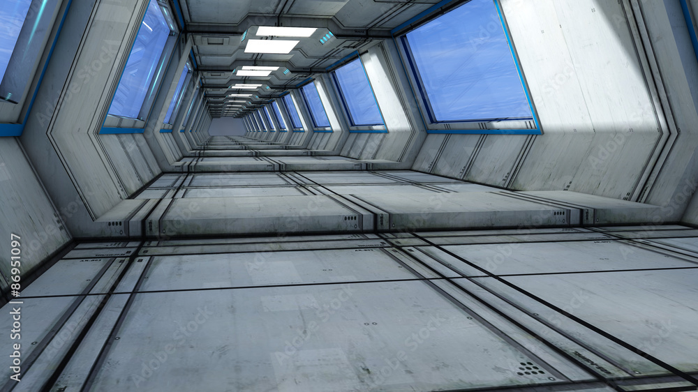 Fototapeta premium Futuristic corridor architecture