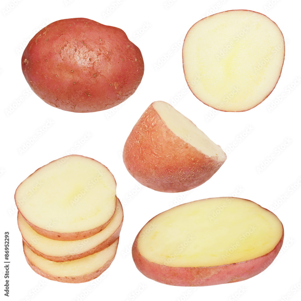 set of potato isolated on white background set of potato isolated on white background