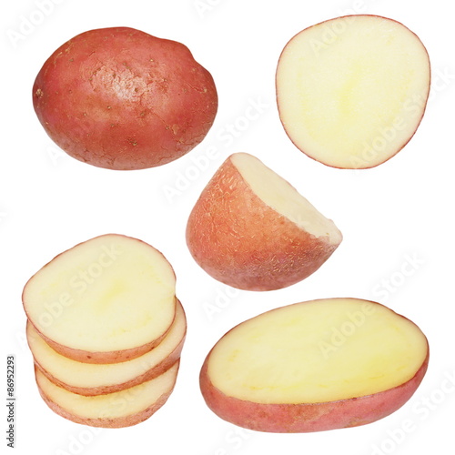 set of potato isolated on white background