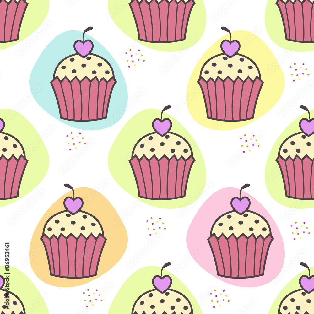 Beautiful, seamless texture with cakes Beautiful, seamless texture with cakes