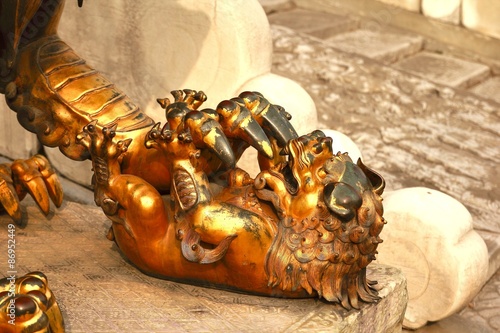 The dragon sculpture at Forbidden City  in beijing ,china photo