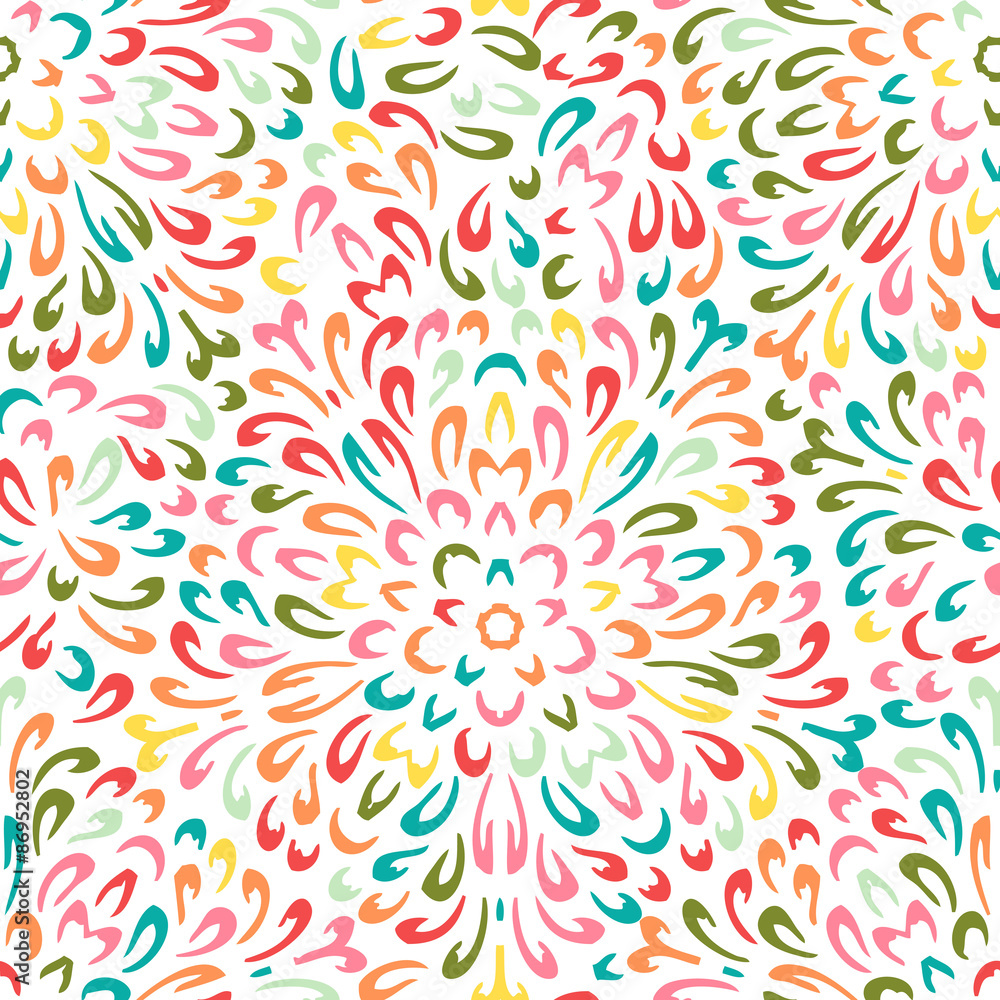 Seamless colorful background made of exotic pattern