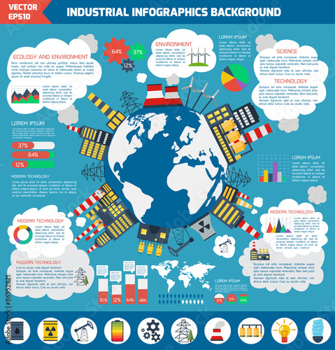 Modern flat city background infographics
