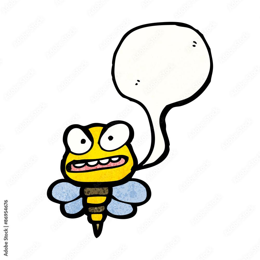 Fototapeta premium cartoon bee with speech bubble