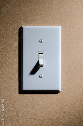 Light switch on wall