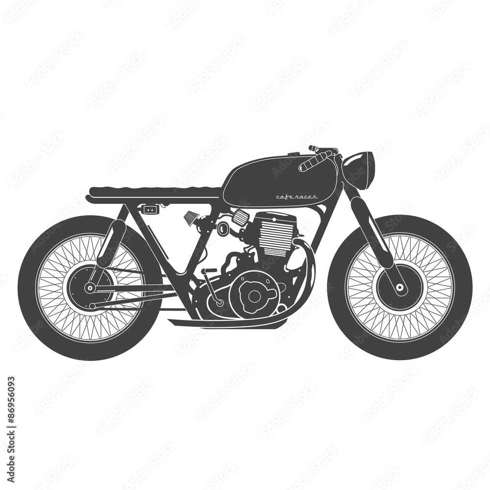Fototapeta premium Old vintage motorcycle. cafe racer theme
