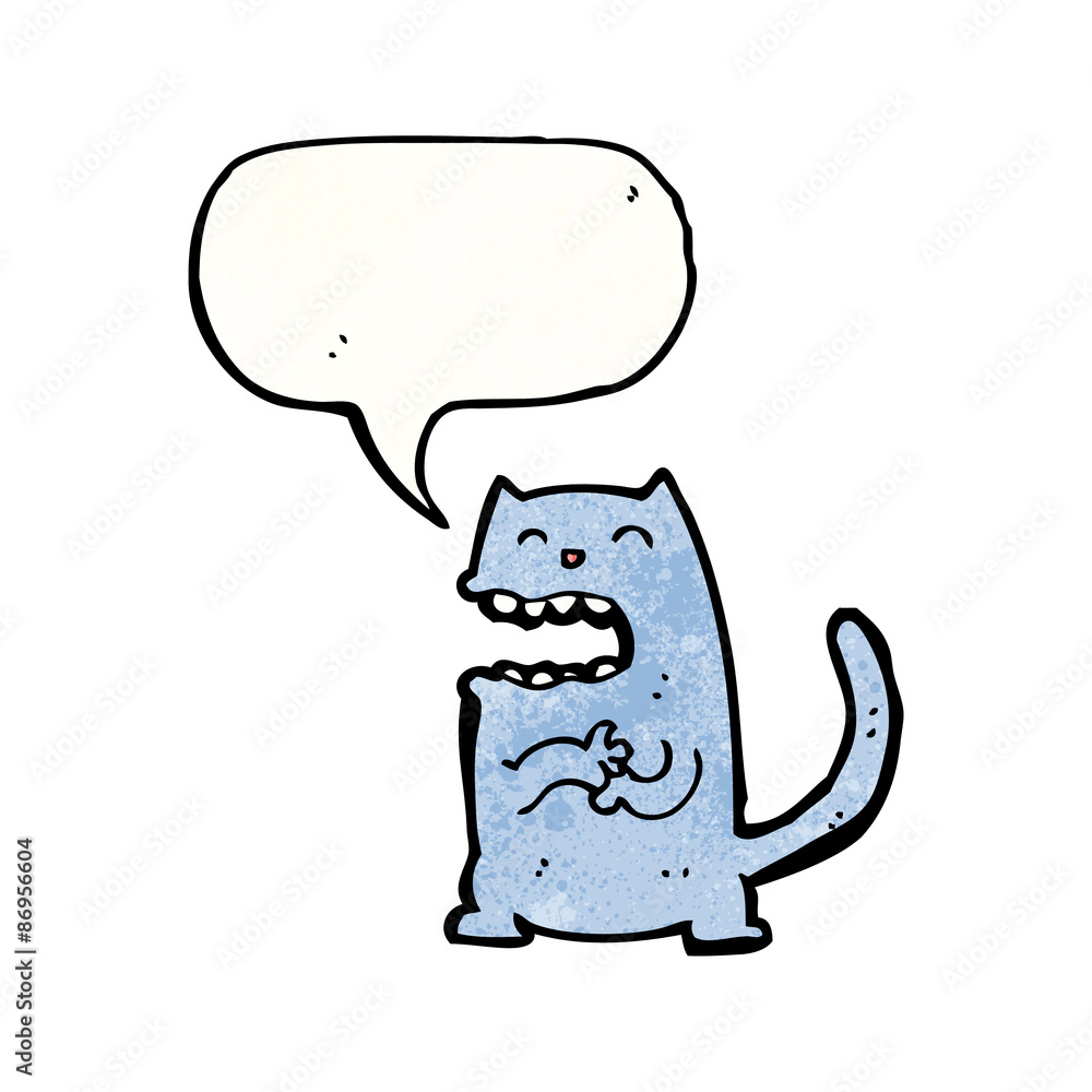 cartoon cat with speech bubble cartoon cat with speech bubble