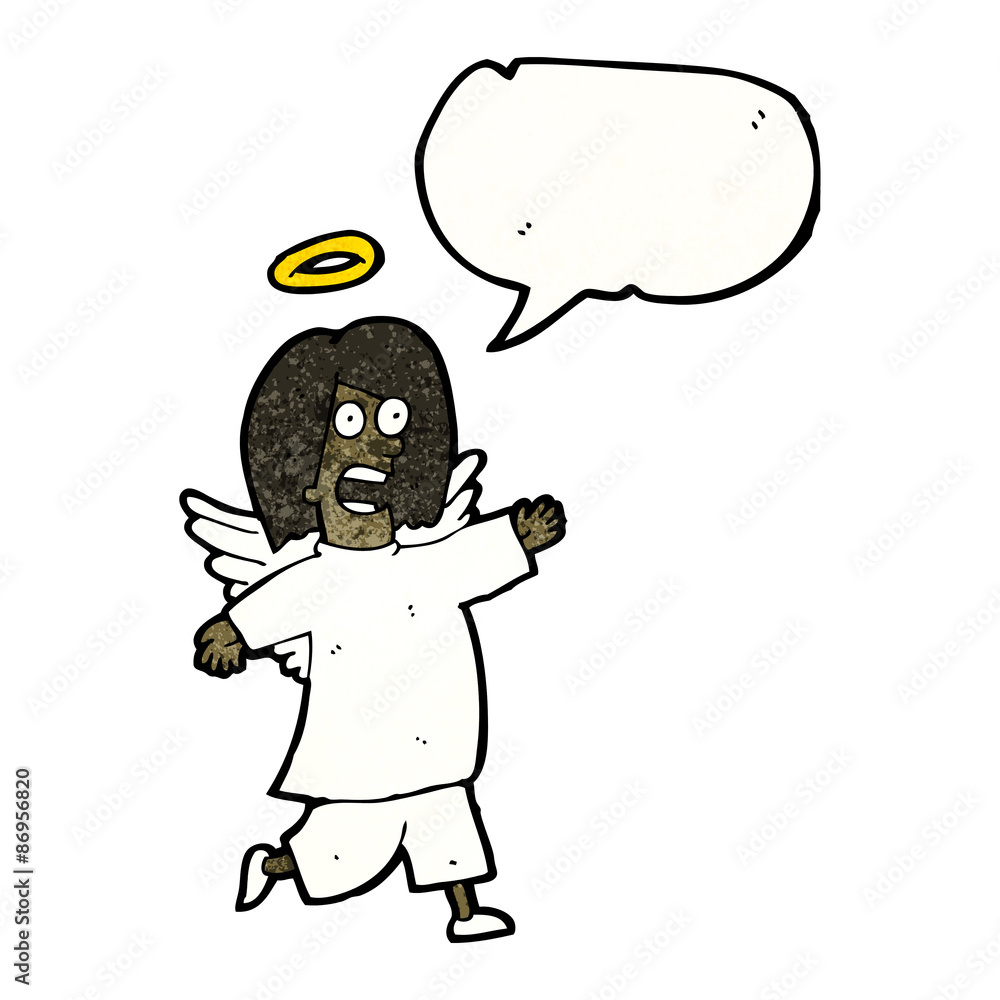 cartoon angel with speech bubble cartoon angel with speech bubble