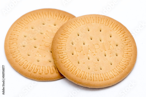 2 simple biscuits isolated on white
