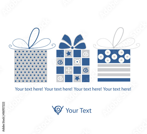 Gifts.Christmas greeting card.Birthday card.