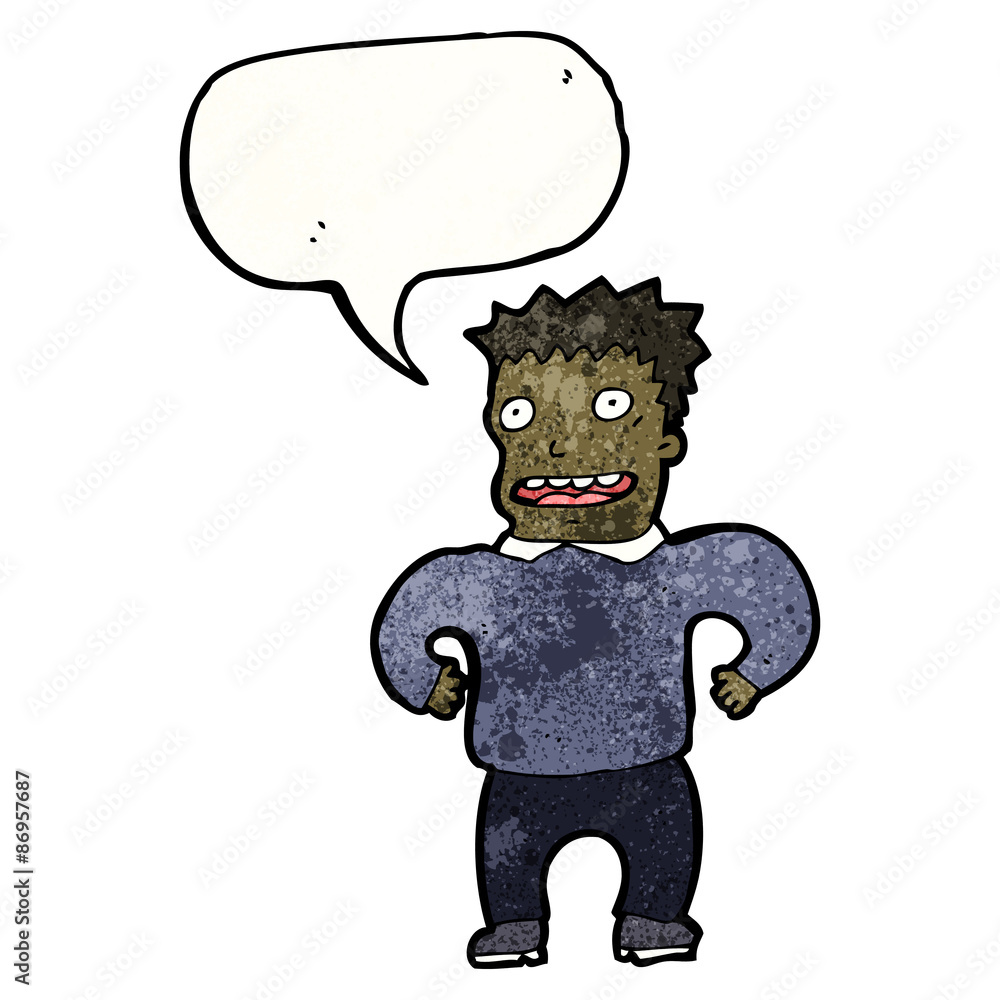 cartoon happy man with speech bubble cartoon happy man with speech bubble