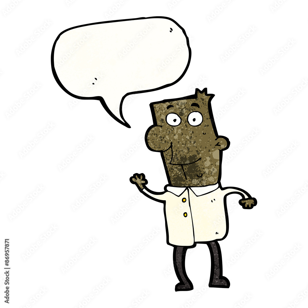 cartoon happy man with speech bubble cartoon happy man with speech bubble