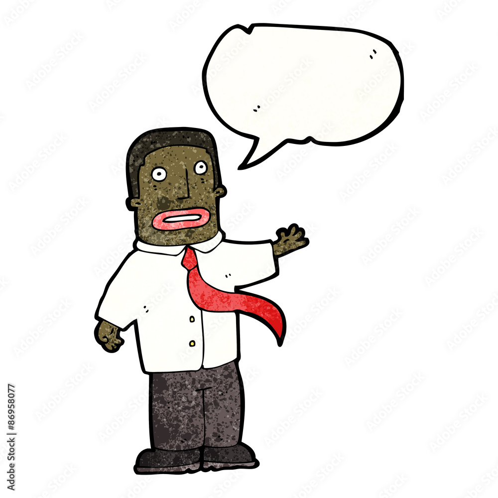cartoon businessman with speech bubble cartoon businessman with speech bubble