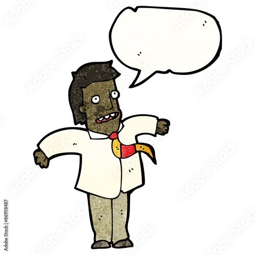 cartoon office man shrugging shoulders