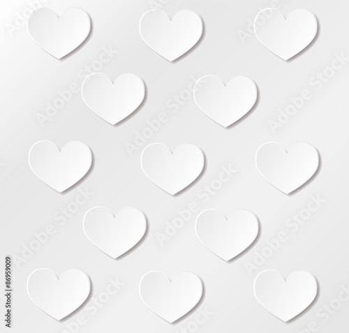 Vector white hearts