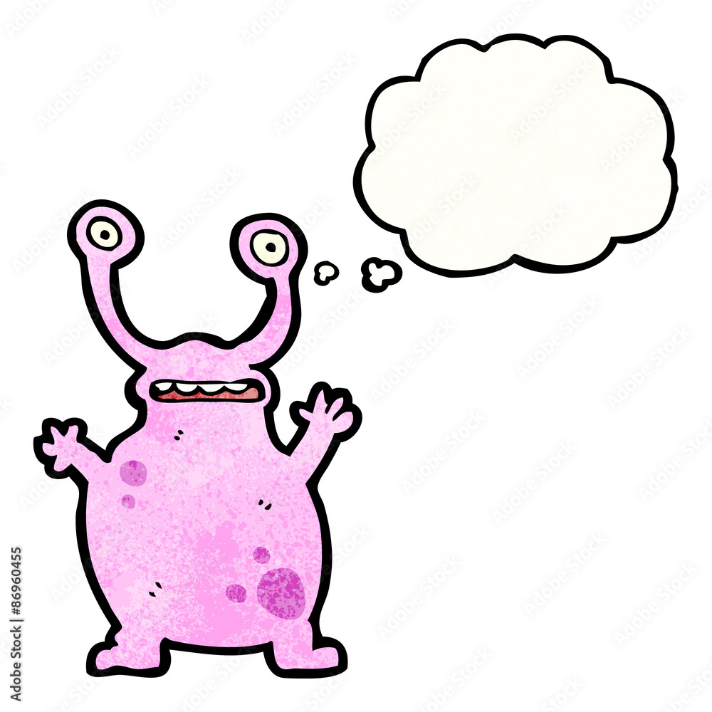 cartoon alien with thought bubble cartoon alien with thought bubble