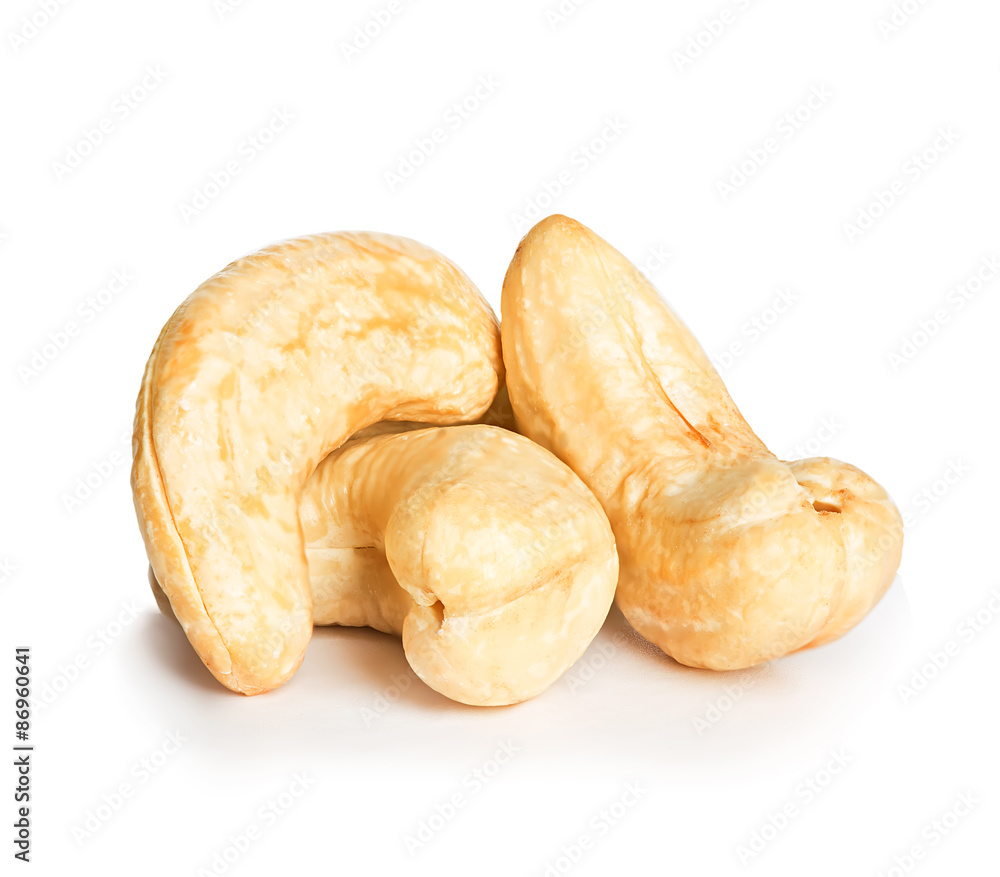 Cashews nuts isolated on a white background Cashews nuts isolated on a white background
